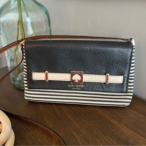 Kate Spade | Stripe Leather Crossbody Bag